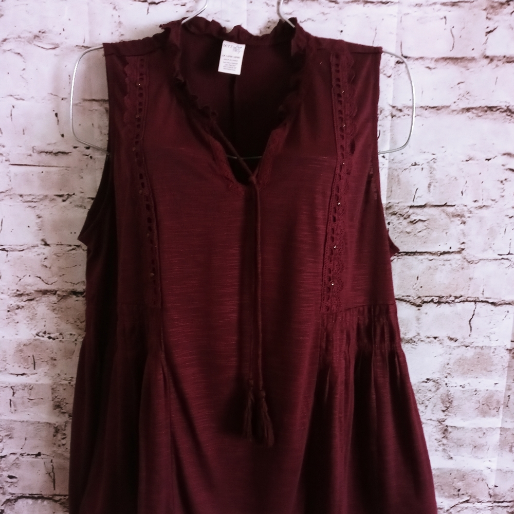 Terra & Sky Plus Size 1X Purple Sleeveless Tank